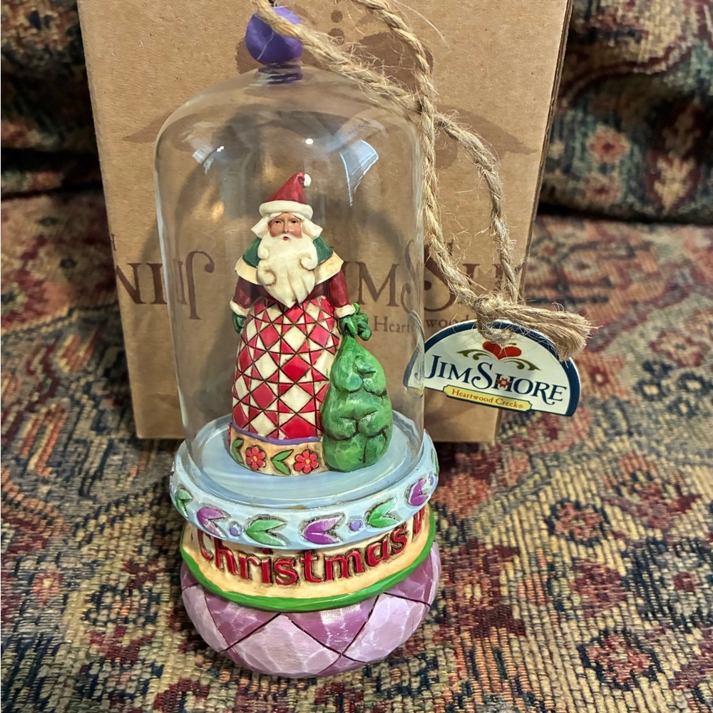 2008 Jim Shore Santa with Green Tree and Purple Accents NIB